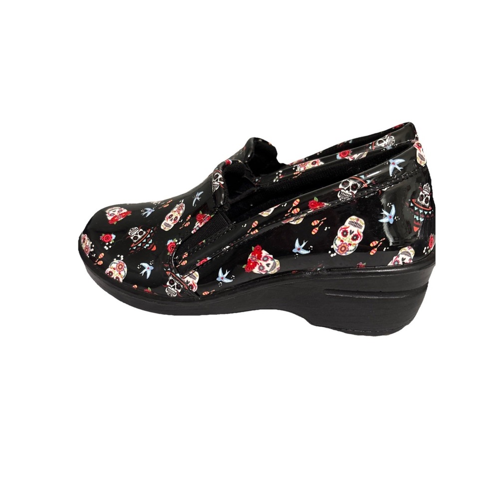 Halloween✨ Easy Work by Easy Street✨ Day of the Dead Slip On Clogs Mules Shoes - Picture 4 of 8